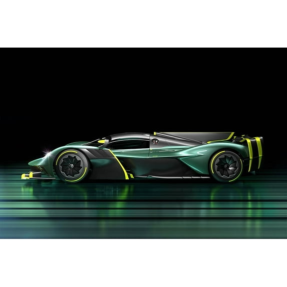 Aston Martin Valkyrie AMR PRO Side View Art Home Decor - 20x30 Inch Glossy Laminated Poster - Stunning Detail and Bold Colors