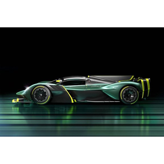 Aston Martin Valkyrie AMR PRO Side View Art Home Decor - 24x36 Inch Laminated Poster - Stunning Detail and Bold Colors
