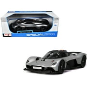 Aston Martin Valkyrie Silver Metallic with Matt Black Top "Special Edition" Series 1/18 Die Cast Model Car by Maisto