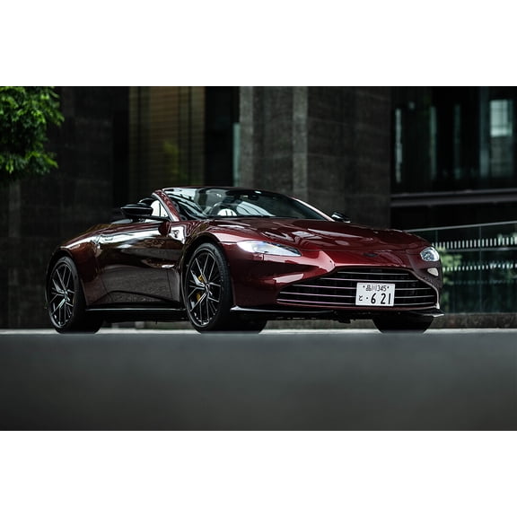 Aston Martin Vintage Roadster Red Coupe Art Home Decor - 20x30 Inch Glossy Laminated Poster - Stunning Detail and Bold Colors