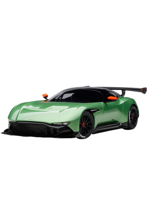 Aston Martin Vulcan Apple Tree Green Metallic with Orange Accents and Carbon Top 1/18 Model Car by Autoart