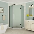 thumbnail image 1 of Aston SEN966F-MB-38-10 Merrick 72" High X 38" Wide X 38" Deep Hinged Frameless Shower, 1 of 7