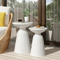 thumbnail image 1 of Aston Metal Outdoor Side Tables, Set of 2, White, 1 of 7