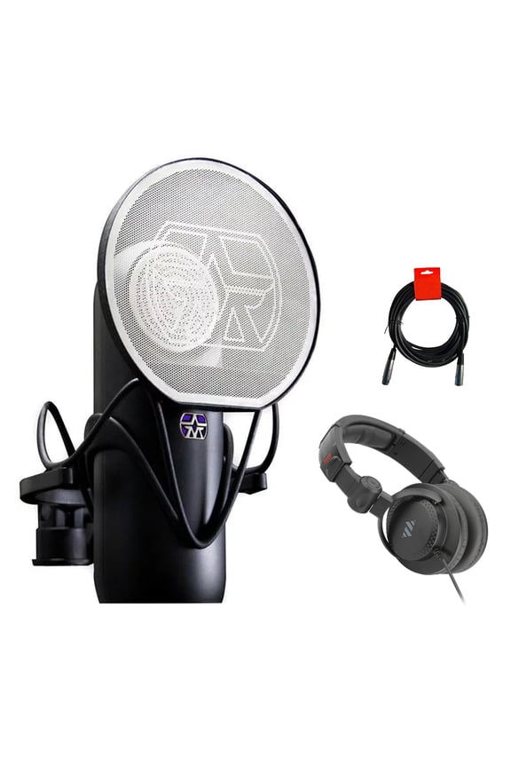 Element Microphone Bundle with Polsen Studio Monitor Headphone & XLR Cable