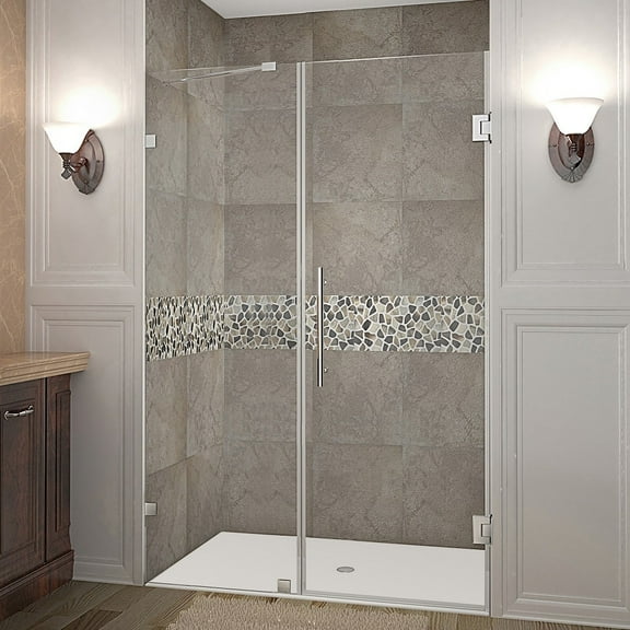 Aston Sdr985-47-10 Nautis 47" Wide X 72" High Frameless Hinged Shower Door - Chrome