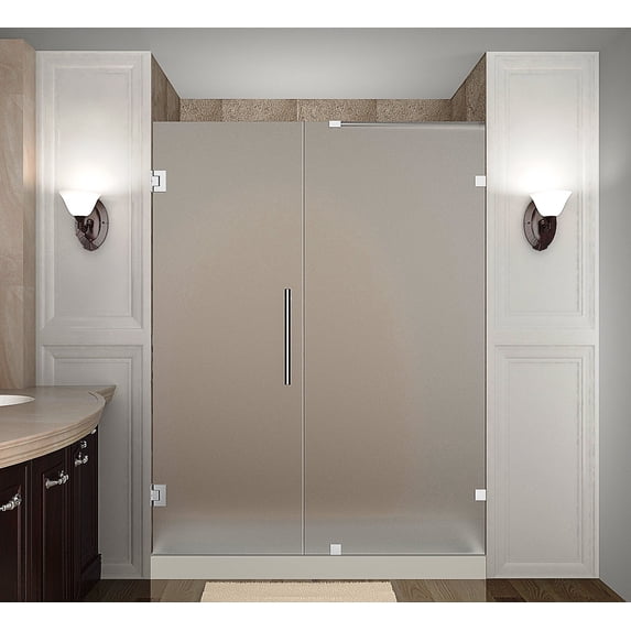 Aston SDR985F-CH-54-10 Nautis 54" Wide X 72" High Frameless Hinged Shower Door - Chrome