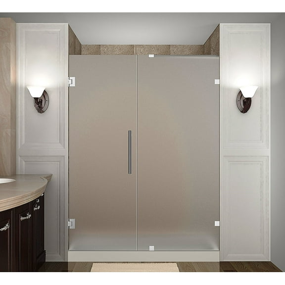 Aston Sdr985f-54-10 Nautis 54" Wide X 72" High Frameless Hinged Shower Door - Chrome