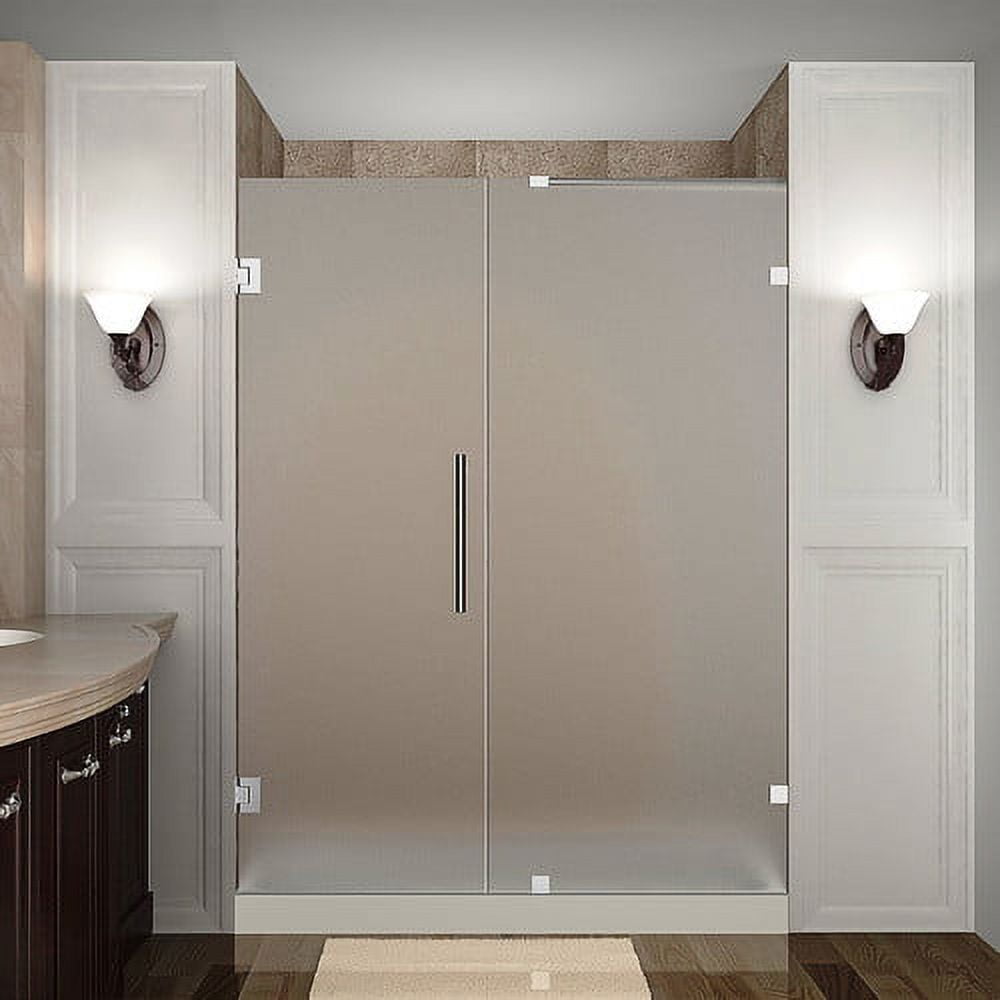 Nautis 72'' H Frosted Tempered Glass Frameless Shower Door
