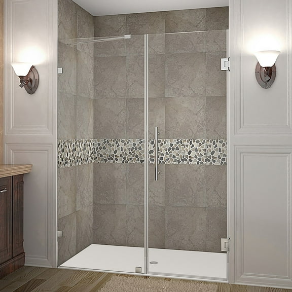 Aston Sdr985-58-10 Nautis 58" Wide X 72" High Frameless Hinged Shower Door - Stainless