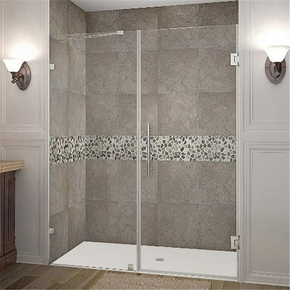 AstonGlobal SDR985-CH-60-10 Nautis 60 x 72 in. Completely Frameless Hinged Shower Door in Chrome