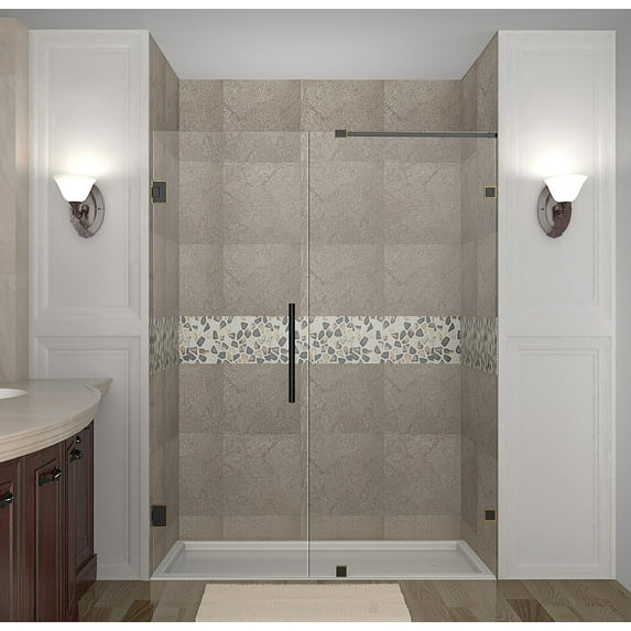 Aston Sdr985-60-10 Nautis 60" Wide X 72" High Frameless Hinged Shower Door - Bronze