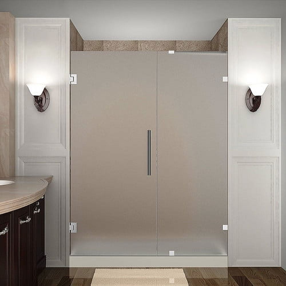 Nautis 60'' x 72'' Frosted Frameless Hinged Shower Door