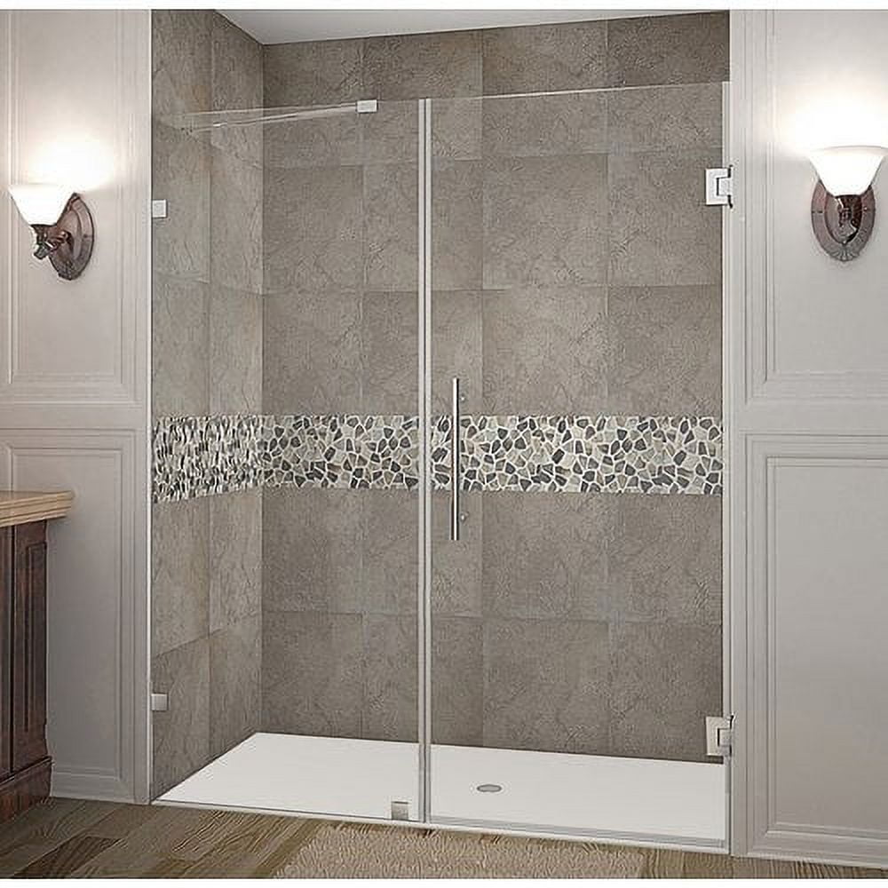 Nautis 62'' x 72'' Clear Tempered Glass Frameless Shower Door