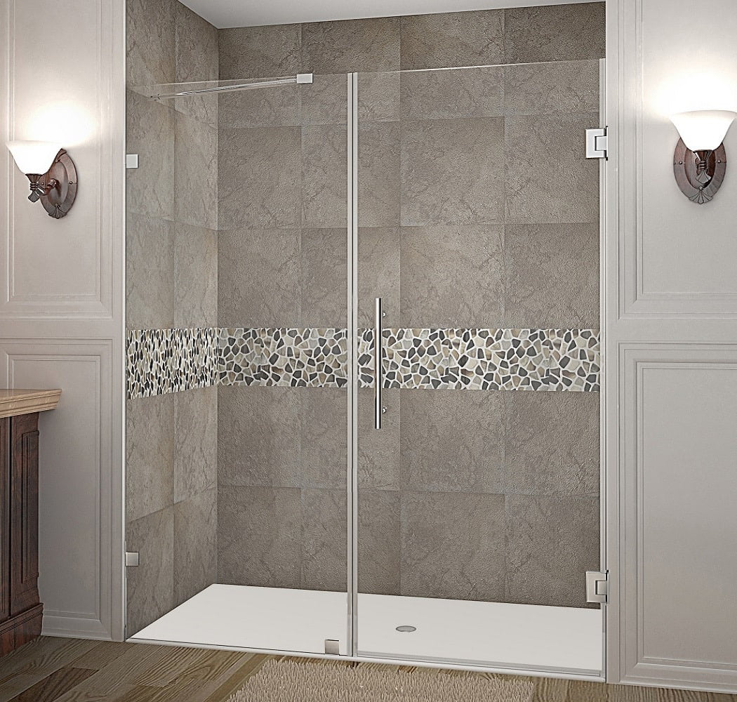 Nautis 62'' x 72'' Clear Tempered Glass Frameless Shower Door
