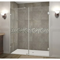 Aston Sdr985-62-10 Nautis 62" Wide X 72" High Frameless Hinged Shower Door - Chrome
