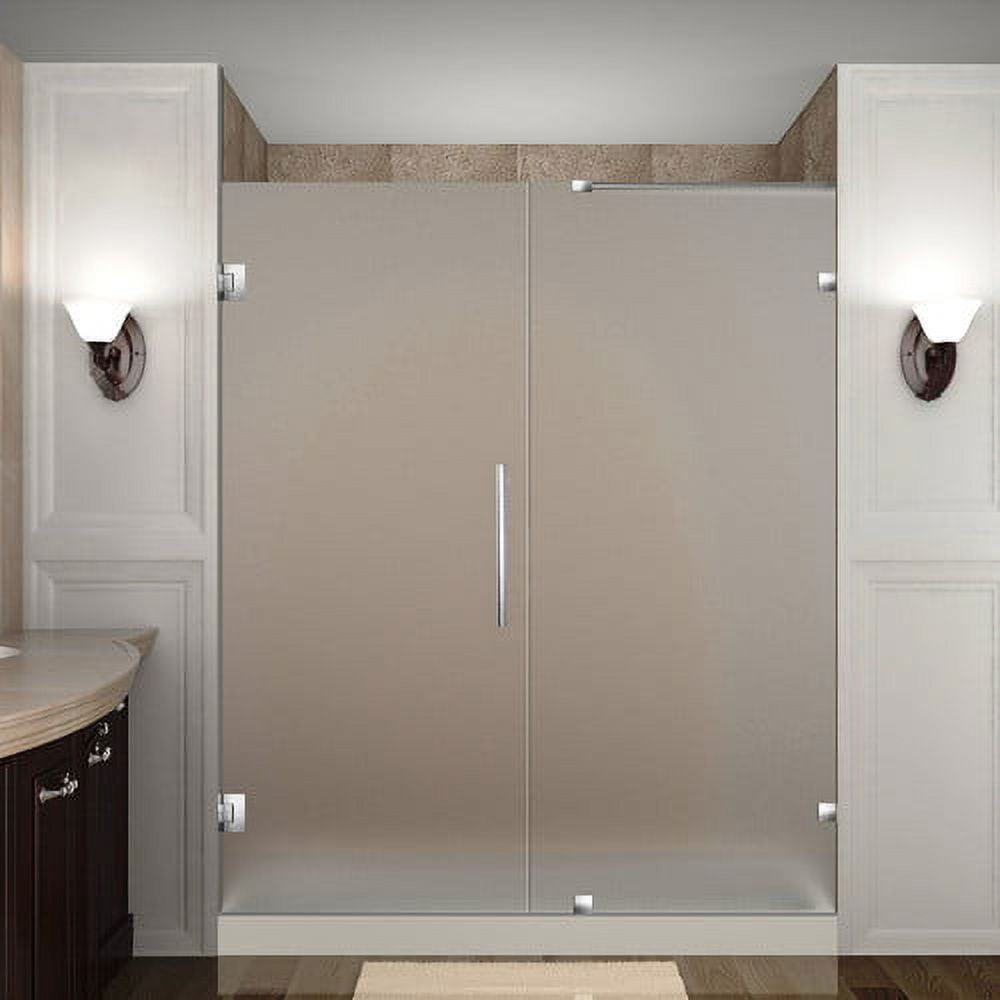 Nautis 72" x 72" Frosted Glass Frameless Hinged Shower Door