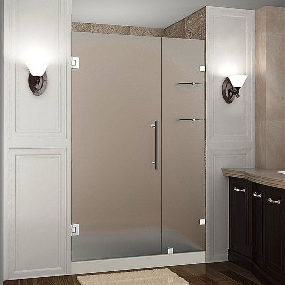 Nautis GS 48" x 72" Frosted Glass Frameless Hinged Shower Door in Chrome