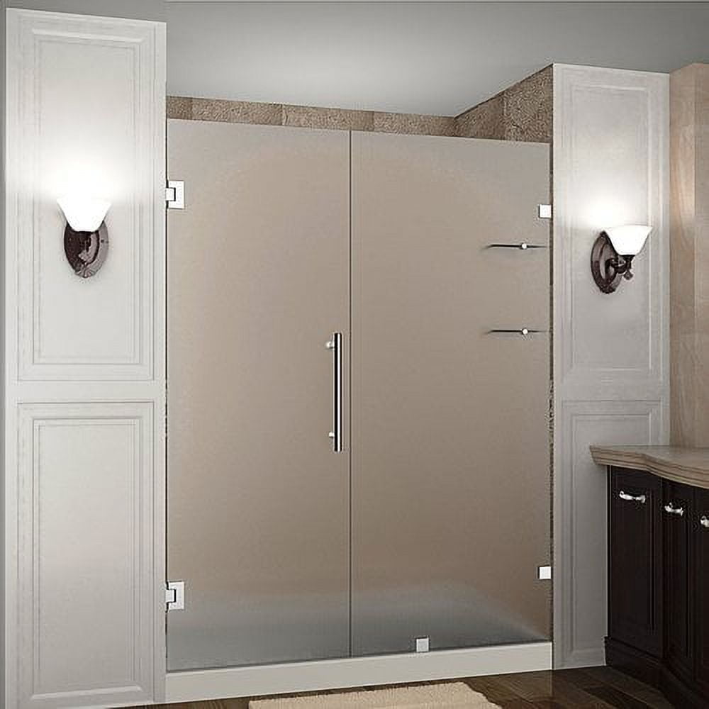 Nautis GS 60" x 72" Chrome Frameless Frosted Glass Hinged Shower Door