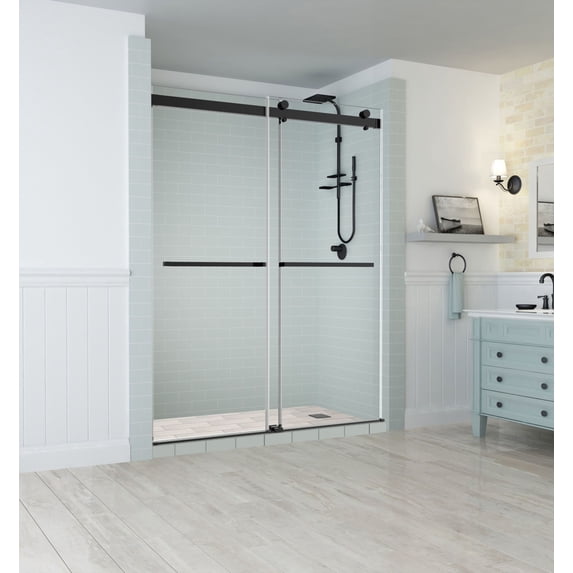 Aston SDR977EZ-MB-60-10 Rivage 76" High X 60" Wide Sliding Frameless Shower Door - Black