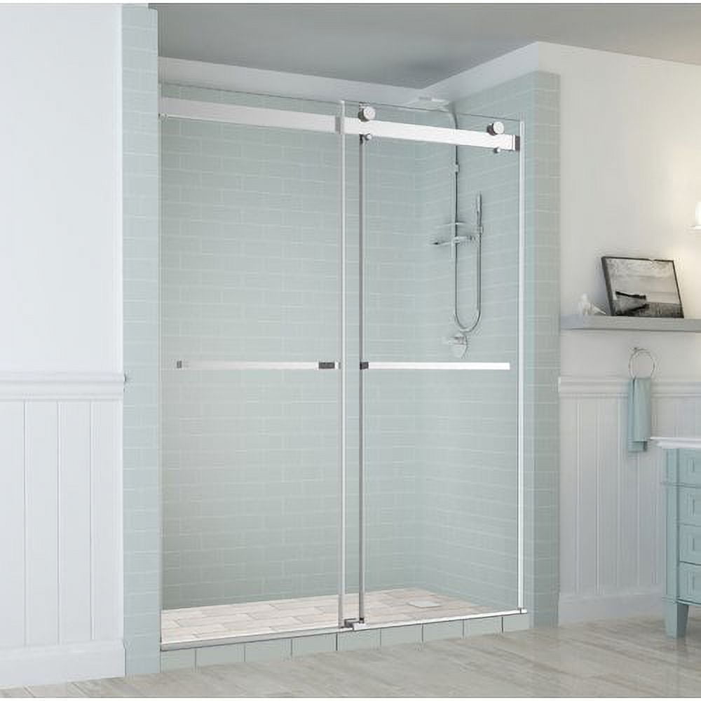 Rivage 76'' x 60'' Chrome Frameless Sliding Shower Door