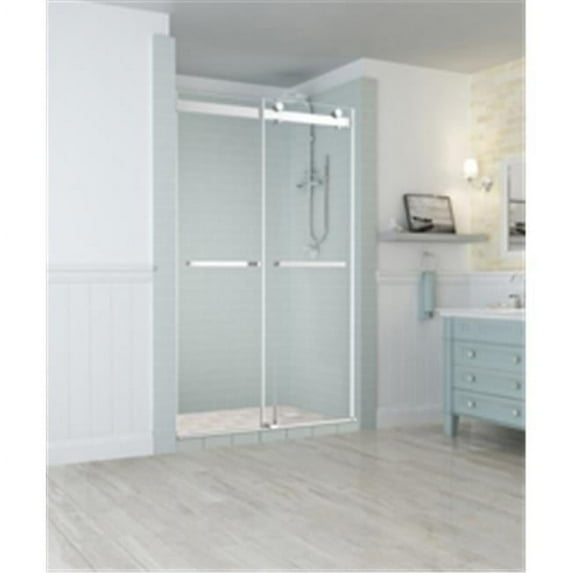 Aston SDR977EZ-SS-60-10 76 x 60 x 4.5 in. Rivage Frameless Double-Bypass Sliding Shower Door, Stainless Steel