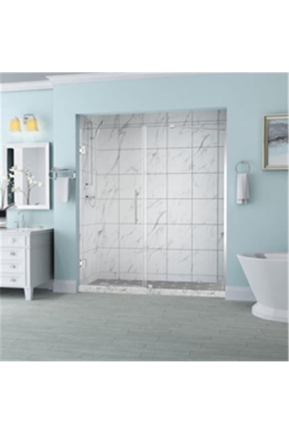 SDR965EZ-CH-6028-10 Belmore 59.25-60.25 x 72 in. Frameless Hinged Shower Door in Chrome