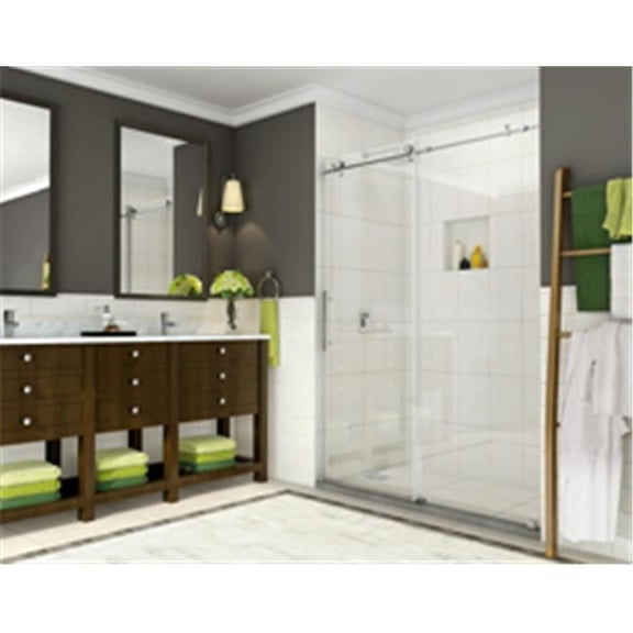 Aston SDR984EZ-SS-48-10 Coraline 44-48 x 76 in. Frameless Sliding Shower Door in Stainless Steel