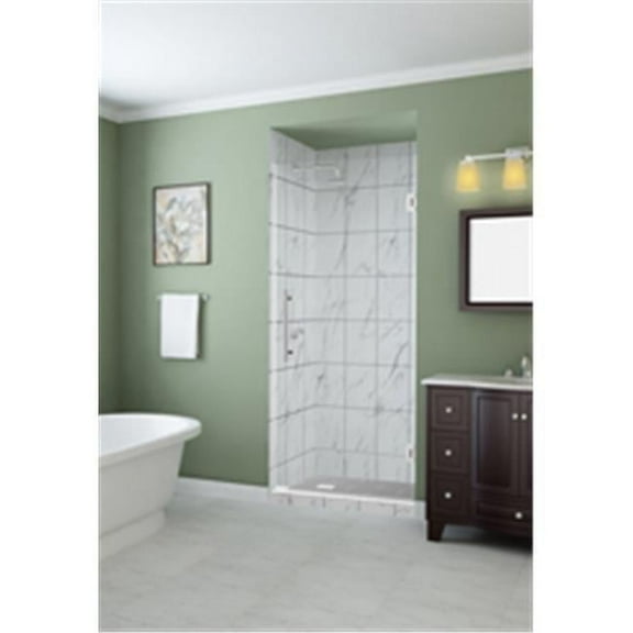 Aston SDR997EZ-CH-30-10 72 x 29.75-30.25 x 0.375 in. Kinkade Frameless Hinged Shower Door - Chrome