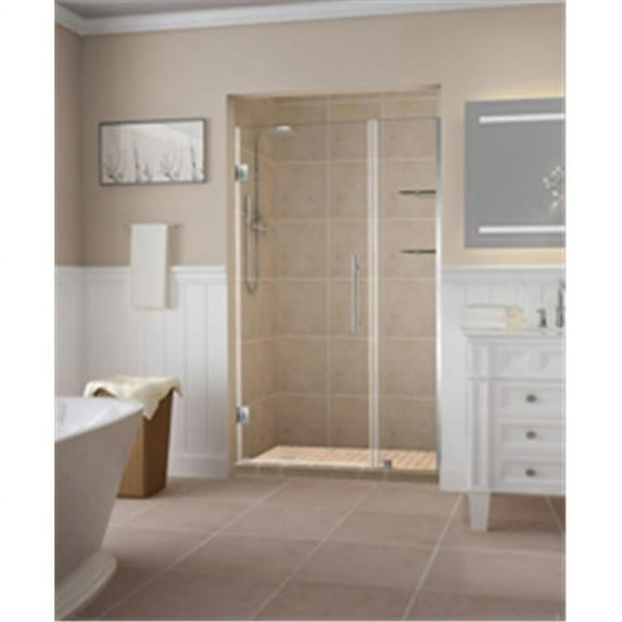 Aston SDR960EZ-SS-5028-10 Belmore GS 49.25-50.25 x 72 in. Frameless Hinged Shower Door with Glass Shelves in Stainless Steel