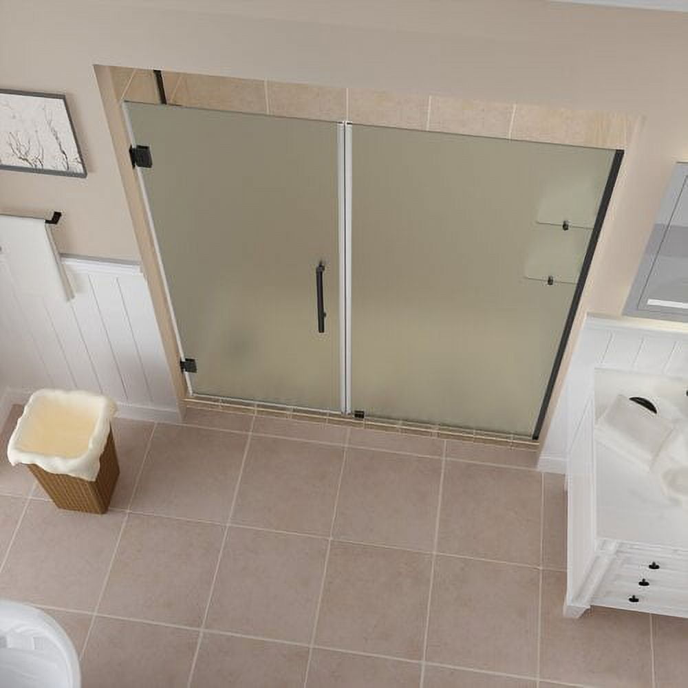 Belmore GS Matte Black Frosted Glass Frameless Hinged Shower Door