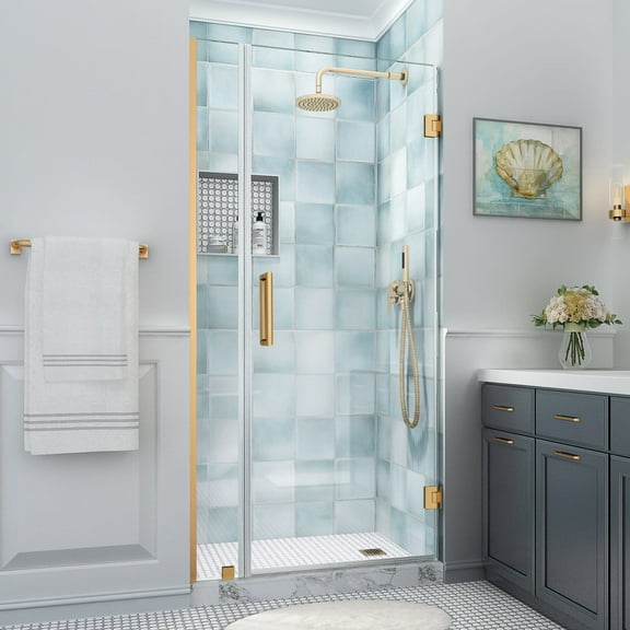 Aston Sdr965ez-322680 Belmore Xl 80" High X 32" Wide Hinged Frameless Shower Door - Gold