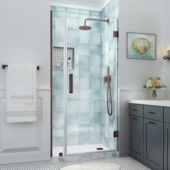 Aston Sdr965ez-332780 Belmore Xl 80" High X 33" Wide Hinged Frameless Shower Door - Bronze