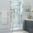 thumbnail image 1 of Aston Sdr965ez-352980 Belmore Xl 80" High X 35" Wide Hinged Frameless Shower Door - Gold, 1 of 7