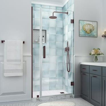 Aston Sdr965ez-393380 Belmore Xl 80" High X 39" Wide Hinged Frameless Shower Door - Bronze