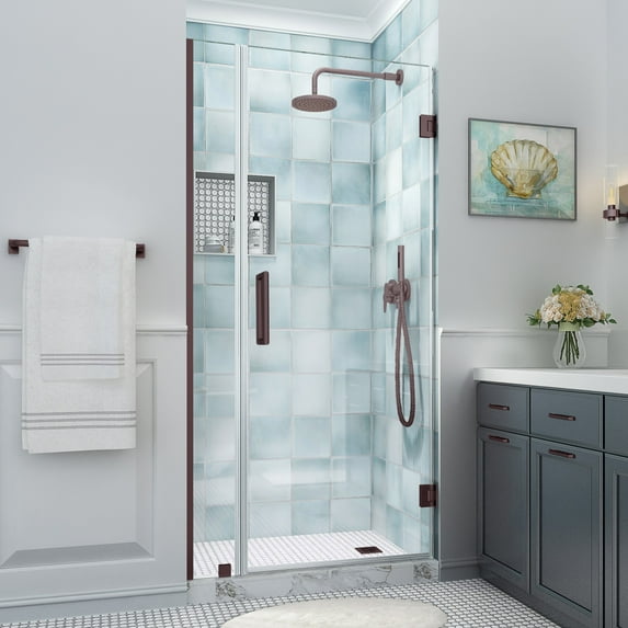 Aston Sdr965ez-403480 Belmore Xl 80" High X 40" Wide Hinged Frameless Shower Door - Bronze