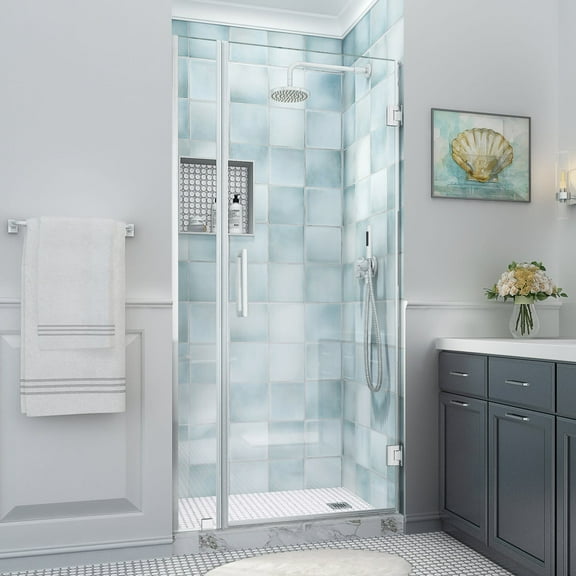 Aston Sdr965ez-413180 Belmore Xl 80" High X 41" Wide Hinged Frameless Shower Door -