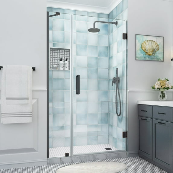 Aston Sdr965ez-463280 Belmore Xl 80" High X 46" Wide Hinged Frameless Shower Door - Bronze