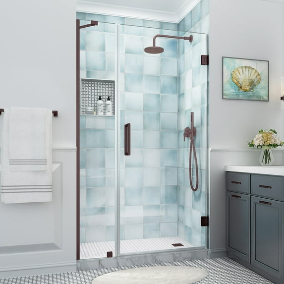 Aston Sdr965ez-463280 Belmore Xl 80" High X 46" Wide Hinged Frameless Shower Door - Bronze