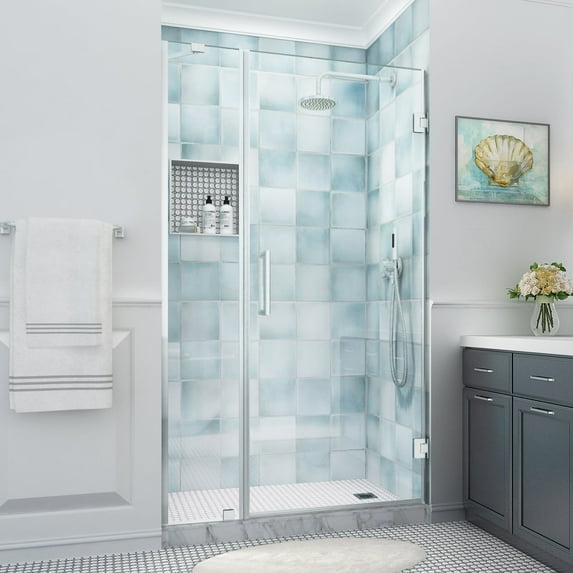 Aston Sdr965ez-493580 Belmore Xl 80" High X 49" Wide Hinged Frameless Shower Door -