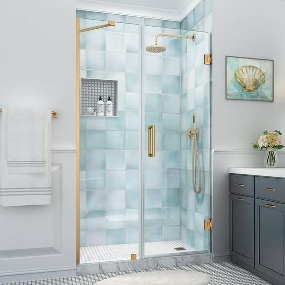 Aston Sdr965ez-502880 Belmore Xl 80" High X 50" Wide Hinged Frameless Shower Door - Gold