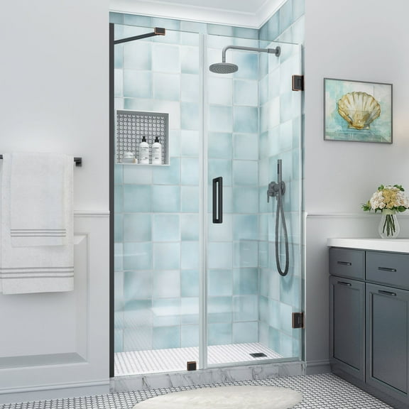 Aston Sdr965ez-532980 Belmore Xl 80" High X 53" Wide Hinged Frameless Shower Door - Bronze