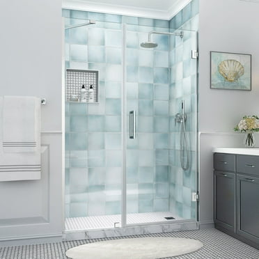 Aston Sdr965ez-573380 Belmore Xl 80" High X 57" Wide Hinged Frameless Shower Door - Chrome