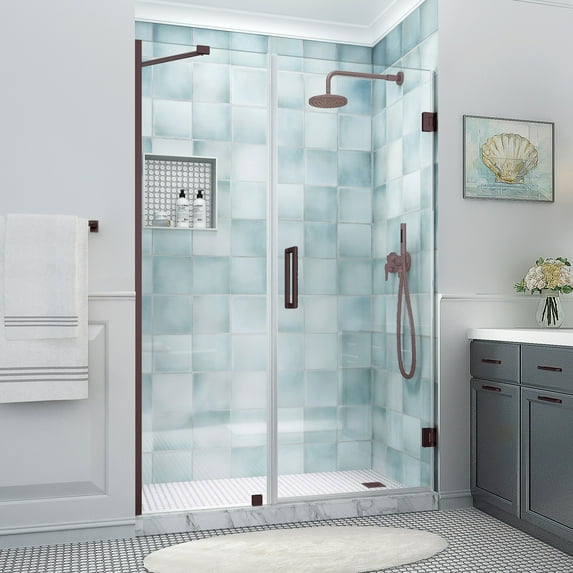Aston Sdr965ez-583480 Belmore Xl 80" High X 58" Wide Hinged Frameless Shower Door - Bronze