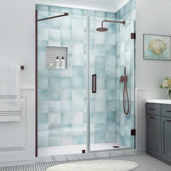 Aston Sdr965ez-603080 Belmore Xl 80" High X 60" Wide Hinged Frameless Shower Door - Bronze