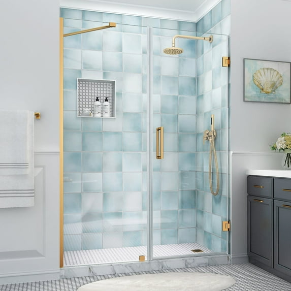 Aston Sdr965ez-603080 Belmore Xl 80" High X 60" Wide Hinged Frameless Shower Door - Gold