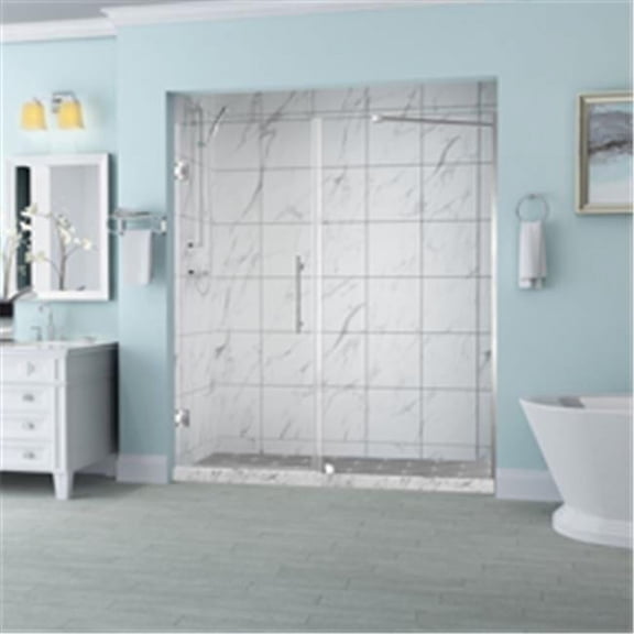 Aston SDR965EZ-SS-6432-10 Belmore 63.25-64.25 x 72 in. Frameless Hinged Shower Door in Stainless Steel