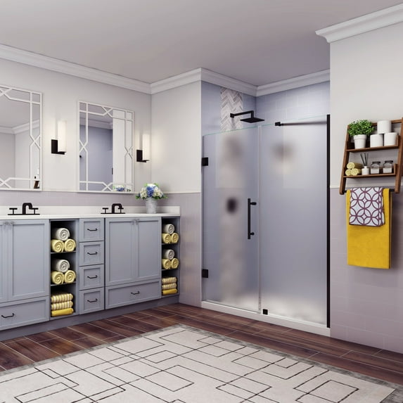 Aston Sdr965f-6632-10 Belmore 72" High X 66" Wide Hinged Frameless Shower Door - Black