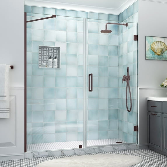 Aston Sdr965ez-703680 Belmore Xl 80" High X 70" Wide Hinged Frameless Shower Door - Bronze