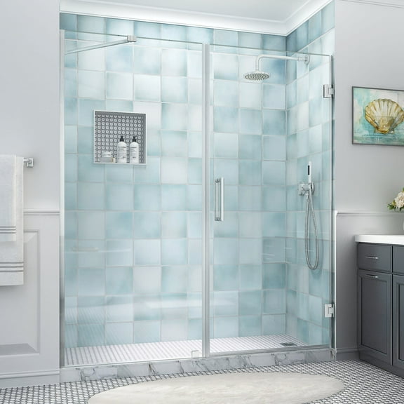 Aston Sdr965ez-733780 Belmore Xl 80" High X 73" Wide Hinged Frameless Shower Door -