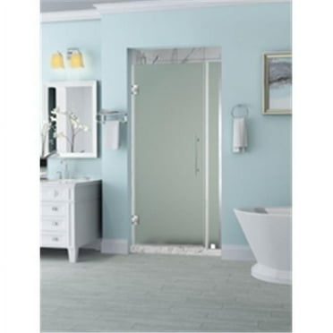 Aston SDR965F-SS-3731-10 Belmore 36.25-37.25 x 72 in. Frameless Hinged Shower Door with Frosted Glass in Stainless Steel